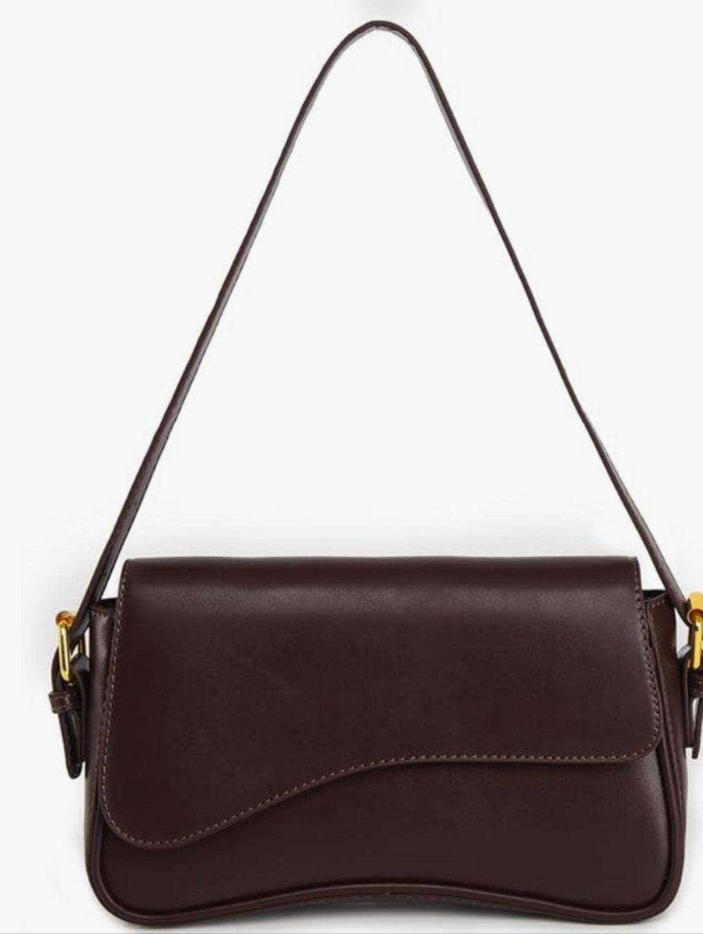 Brown PU Leather Tote Bag for Women with 2 Removable Straps and Zipper Closure